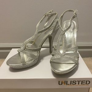 Silver sparkly heels